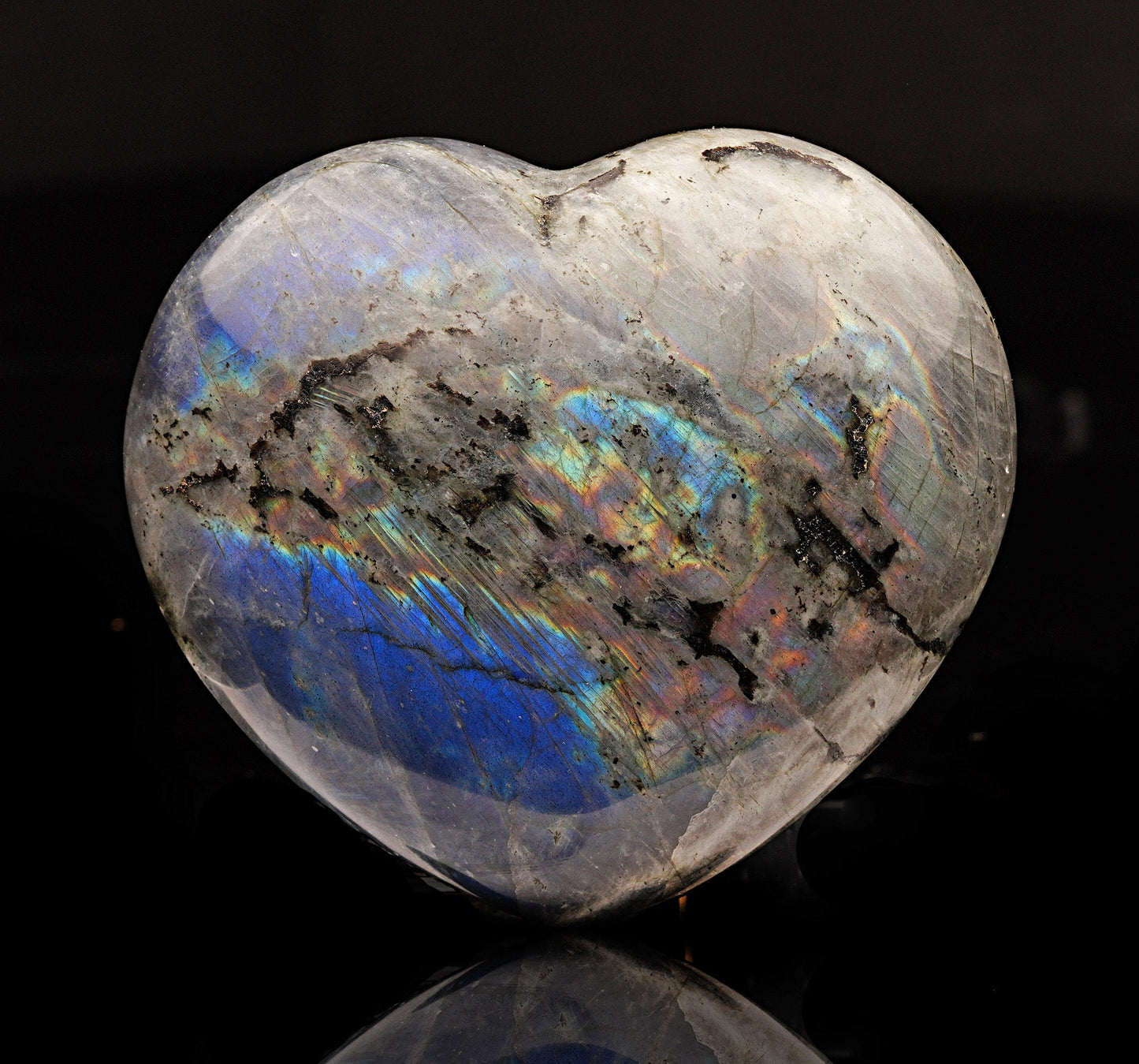Labradorite Heart From Madagascar // 1.14 Lb.