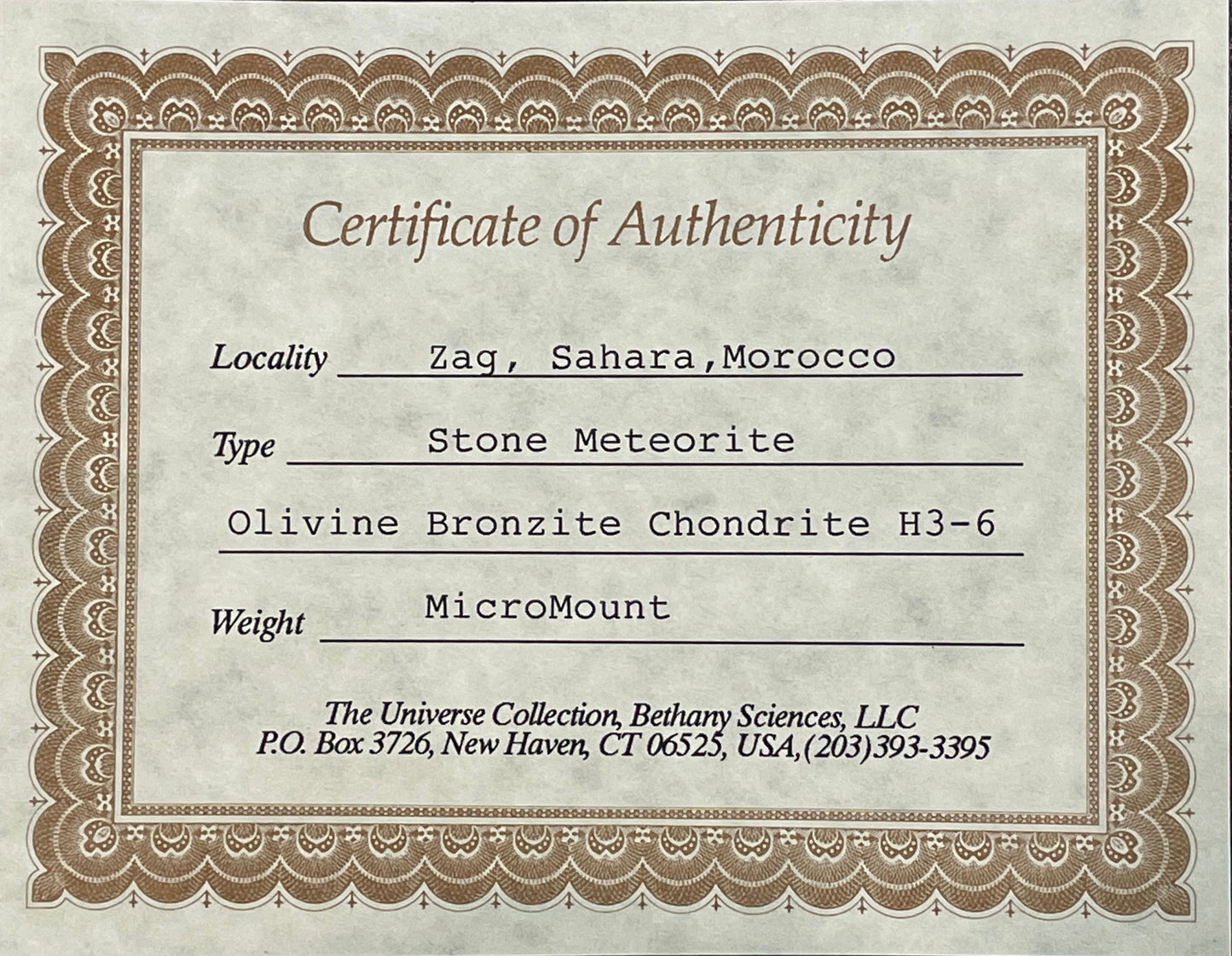Zag Meteorite // 1.66 Grams