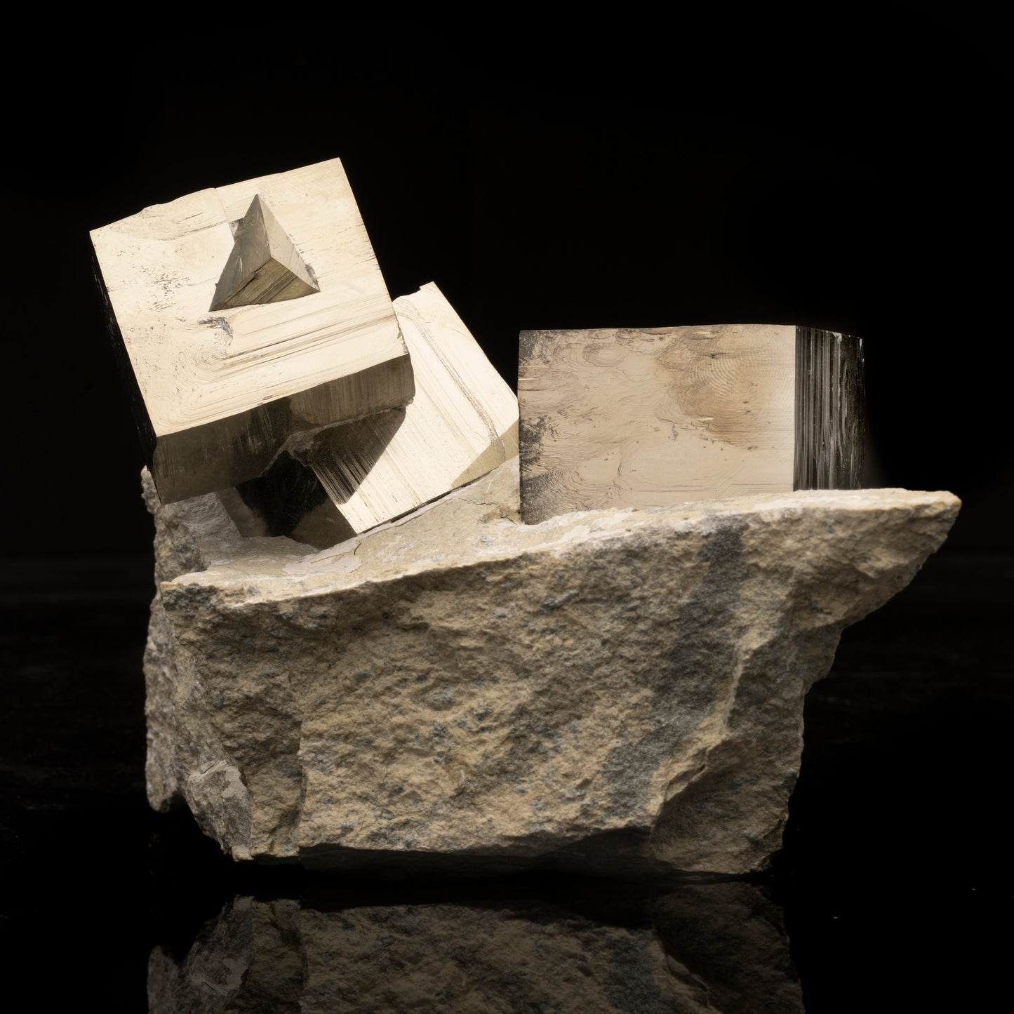 Spanish Pyrite Cubes on Basalt Matrix // 3.34 Lb.
