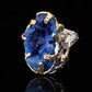 Azurite, Blue Topaz, and Blue Sapphire Ring // Size 7