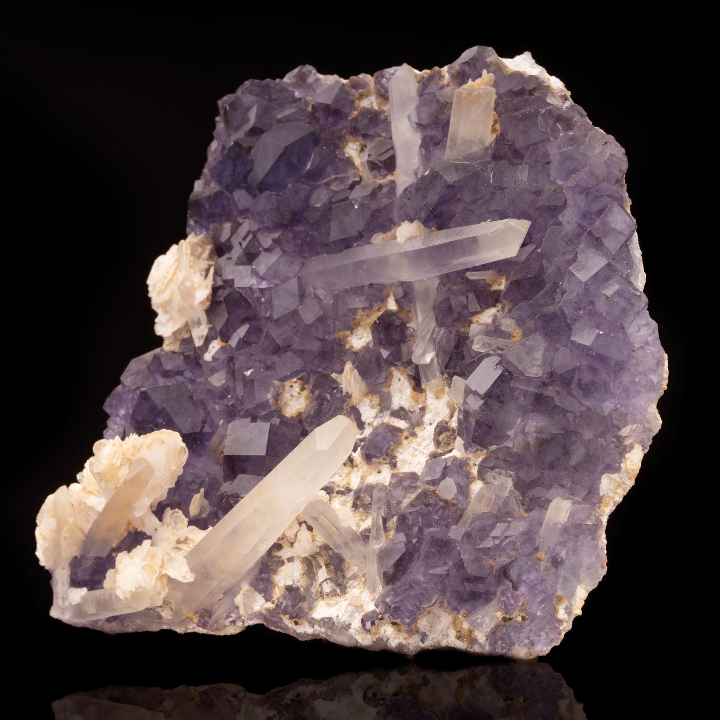 Purple Fluorite With Quartz and Calcite // 228 Grams