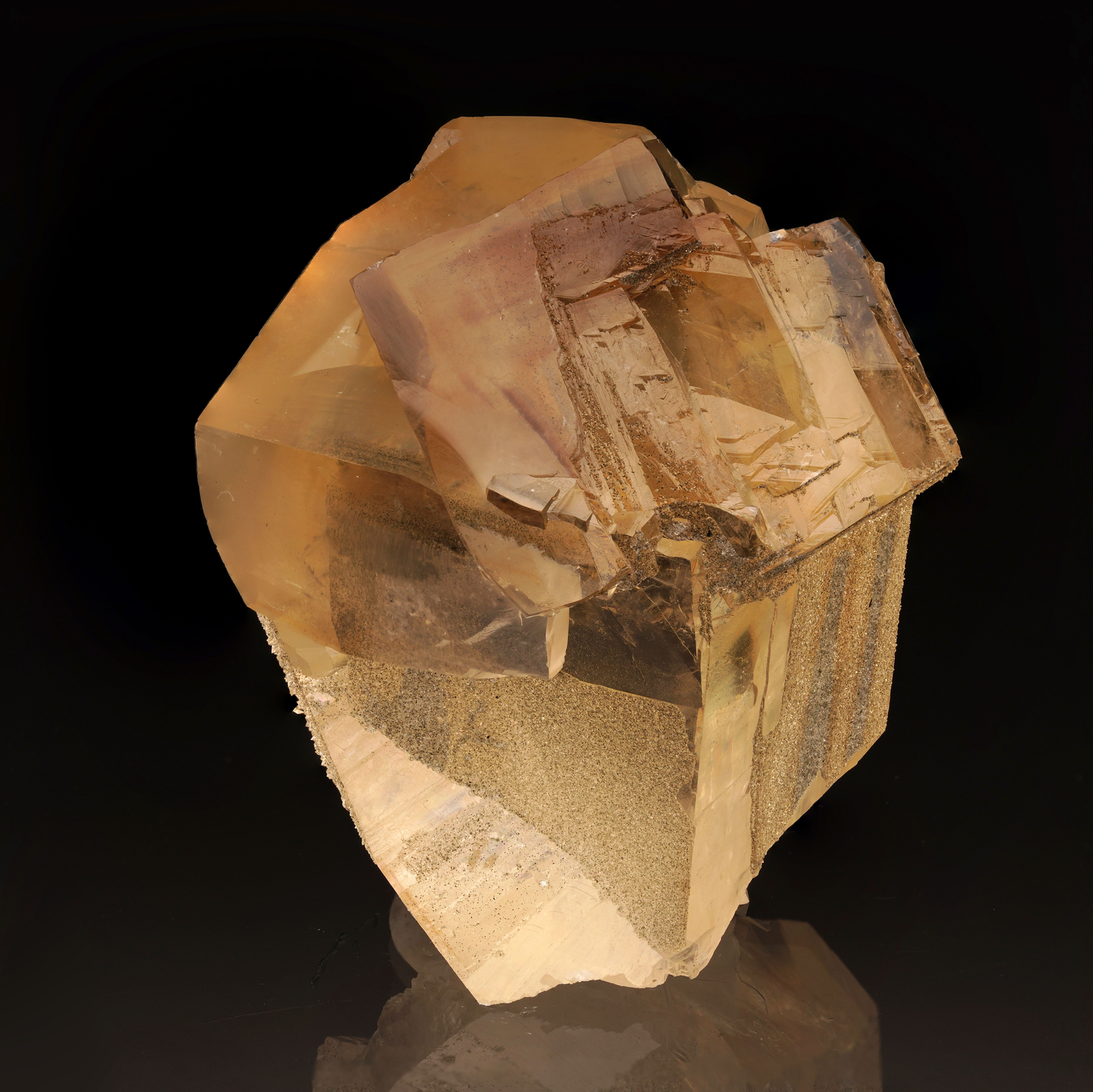Golden Calcite with Druzy Quartz