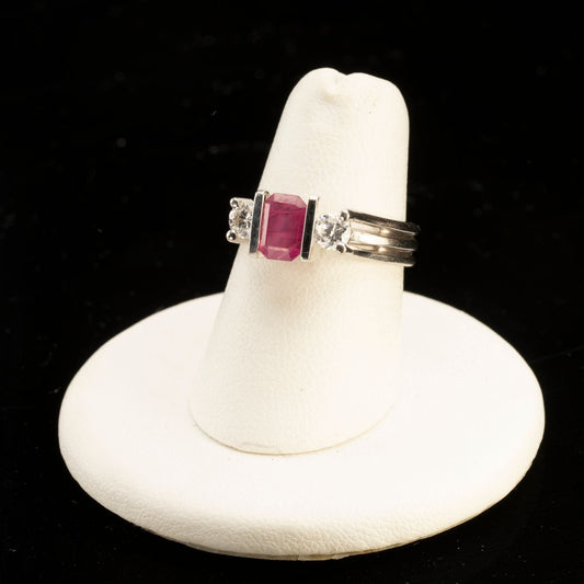 Ruby and Diamond Ring // Size 6.5