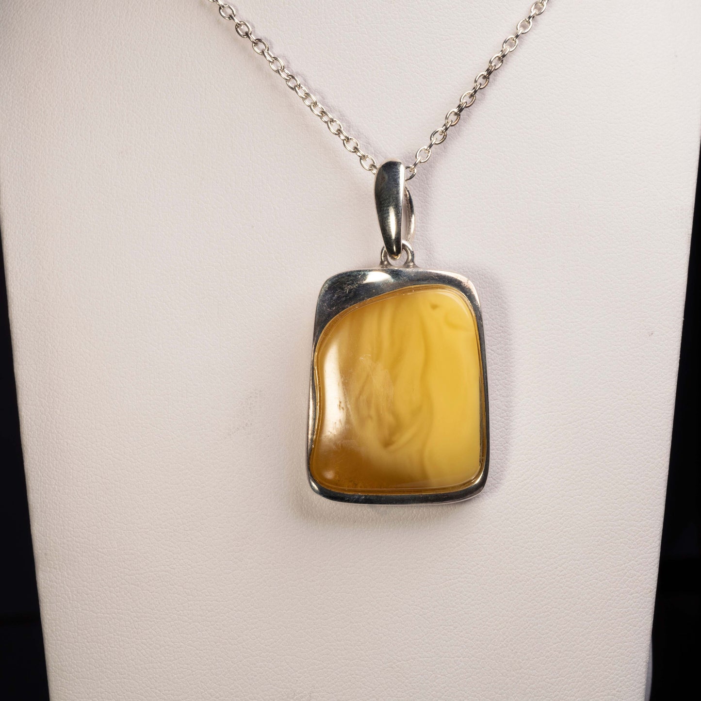 Square Butterscotch Amber Pendant